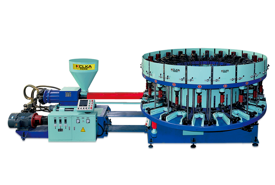  EK-5112YY 全自動圓盤式單（雙）色休閑鞋、運動鞋結(jié)幫注射成型機